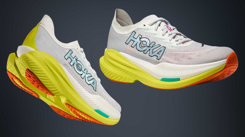 Hoka Mach X 2 (3) HOKA Mach X 2 sous 2 angles : avant pieds et talon