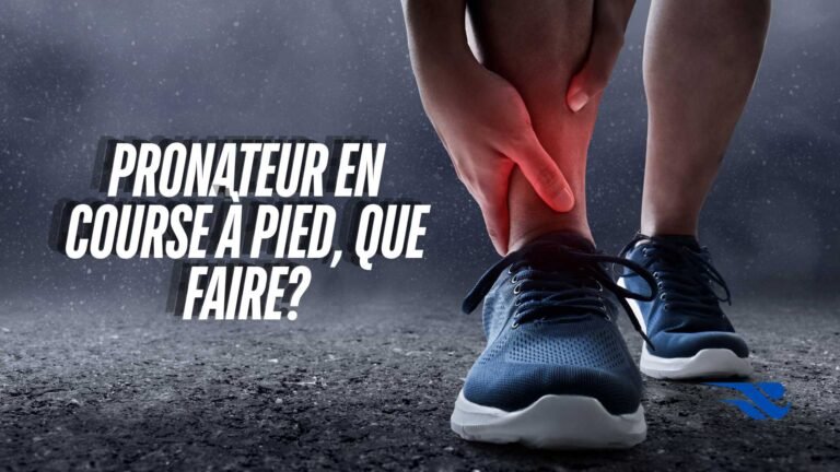 Un coureur qui se tords de douleur à cause de blessures due à sa pronation