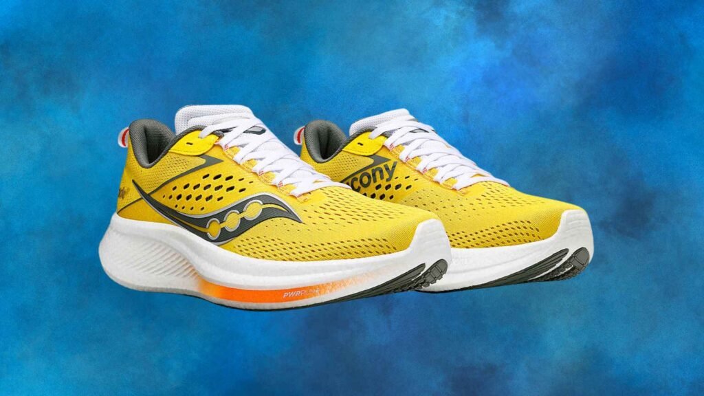 Saucony Ride 17 (6) Saucony Ride 17 en jaunes vue de devant